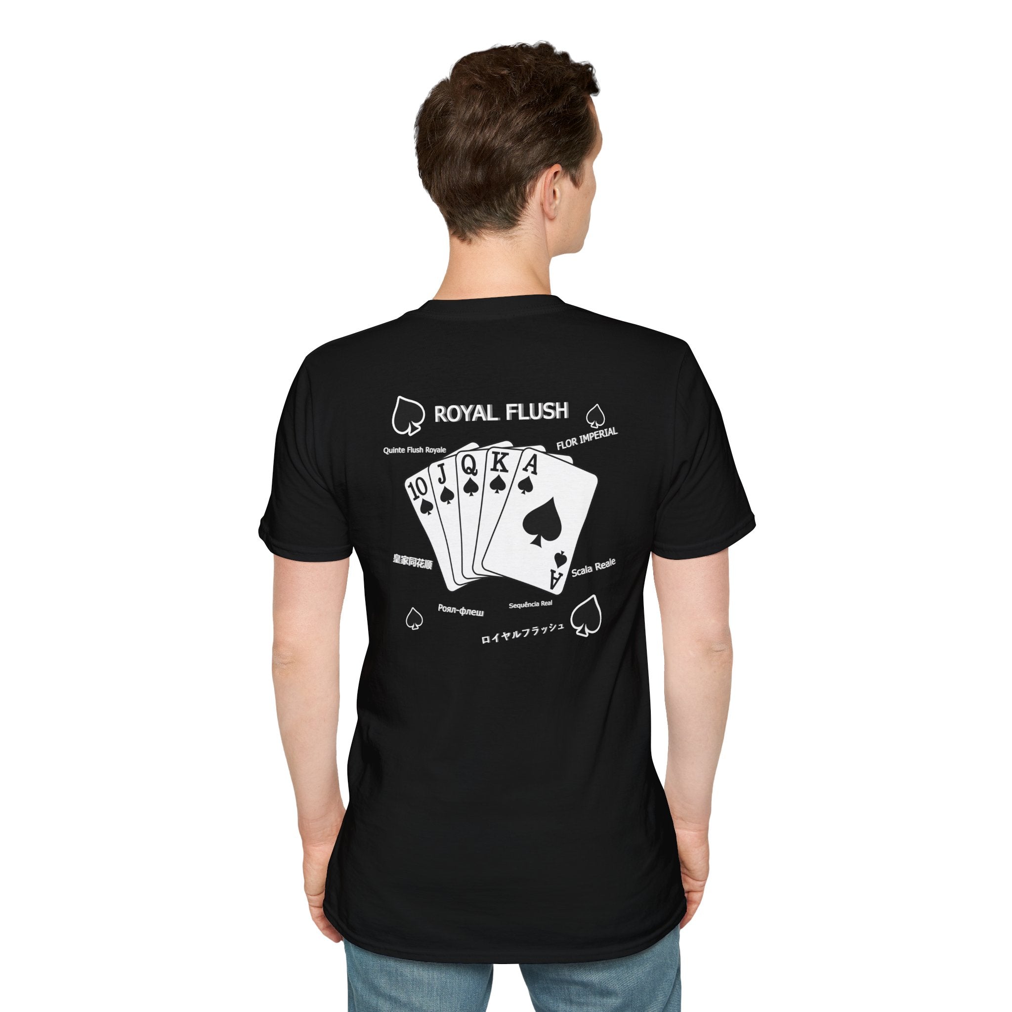 Royal Flush Poker T-Shirt - Card Hand Diagram Tee