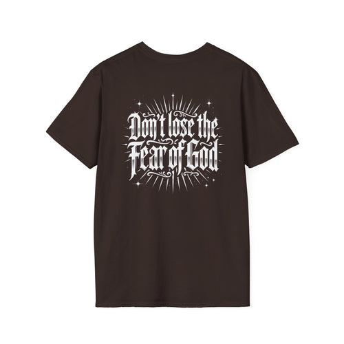 Christian T-Shirt - "Don't Lose the Fear of God" Cross Graphic Tee