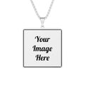Custom Photo Square Pendant Necklace - Personalized Image Engraved Gift