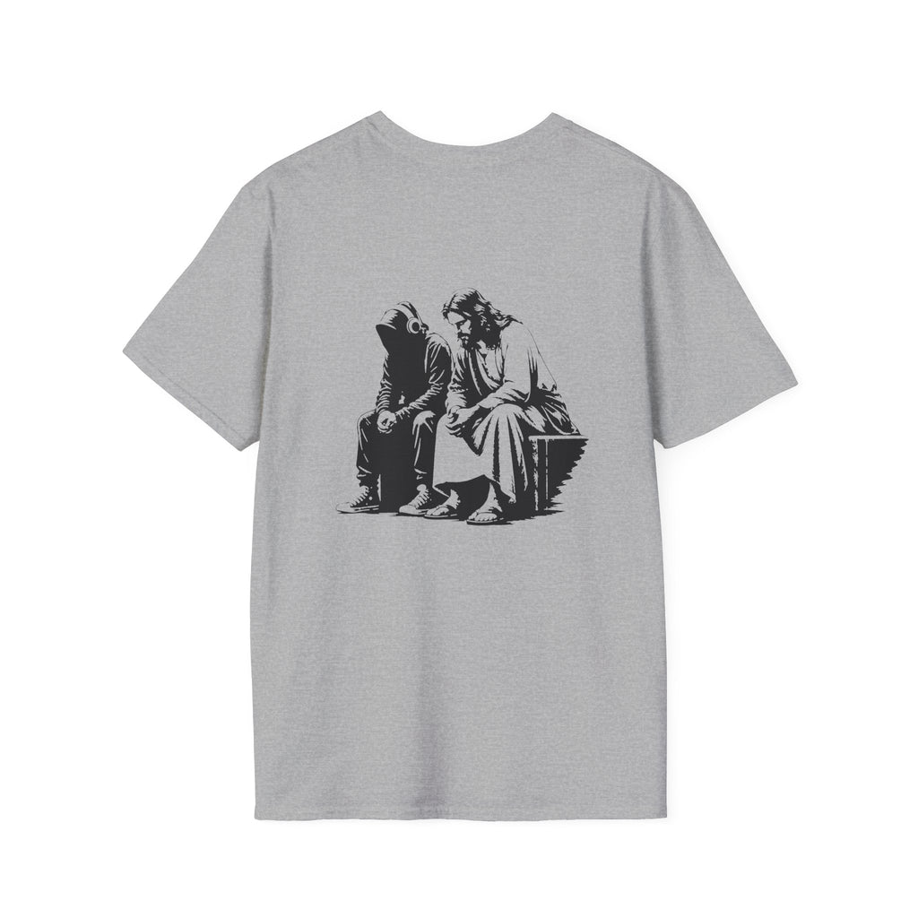 Faith Graphic T-Shirt - "In God We Trust" Cross & Jesus Back Print