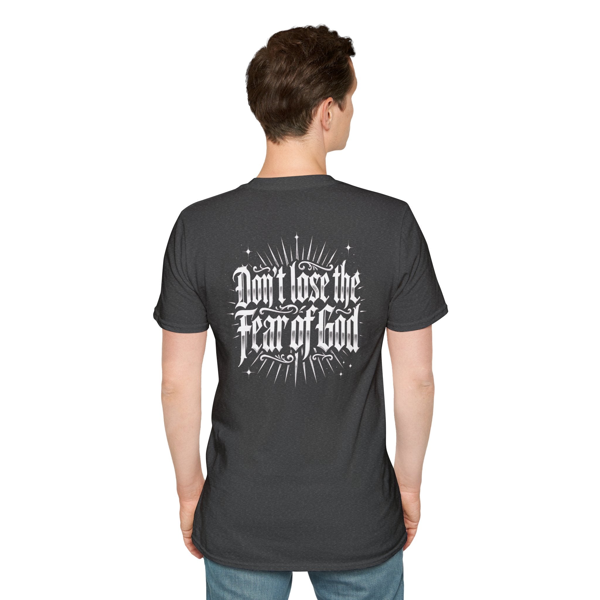Christian T-Shirt - "Don't Lose the Fear of God" Cross Graphic Tee