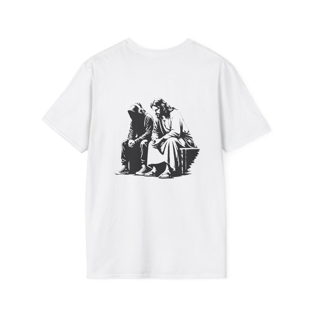 Faith Graphic T-Shirt - "In God We Trust" Cross & Jesus Back Print