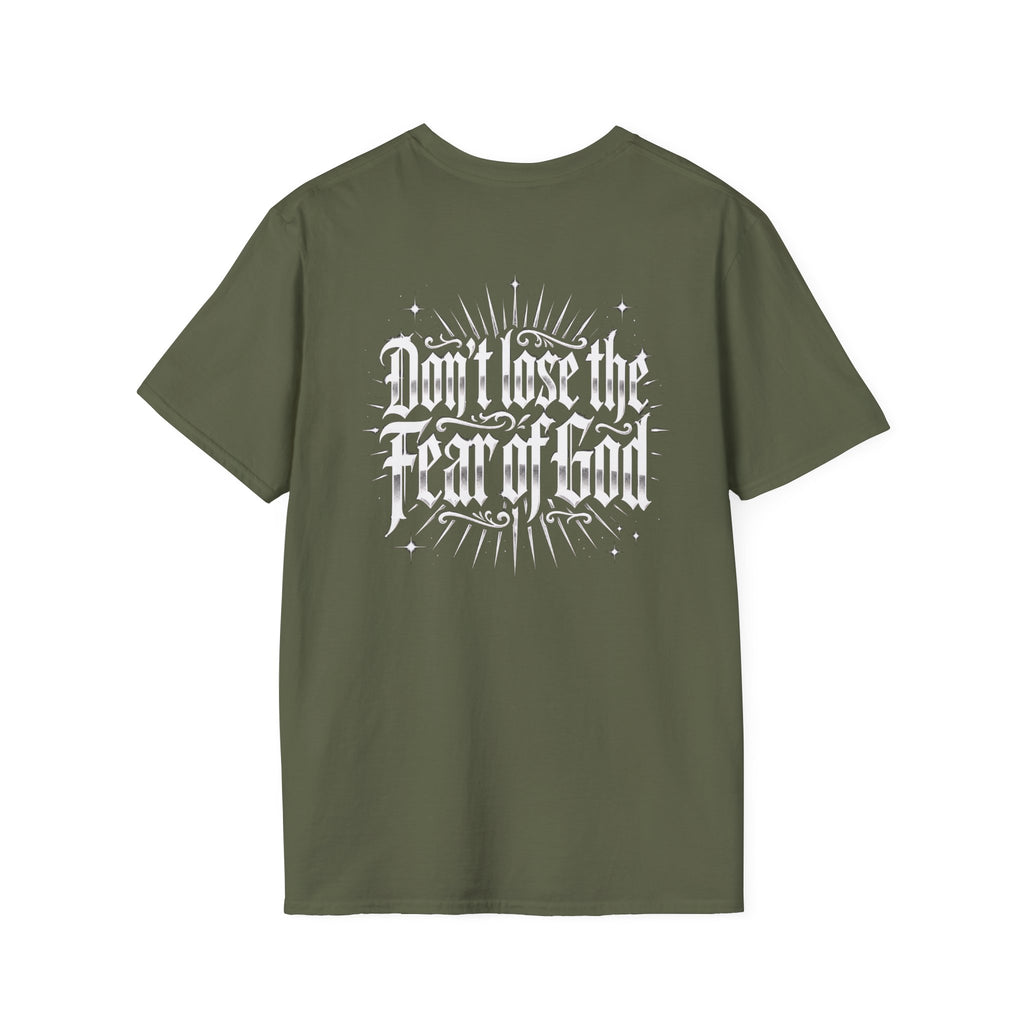 Christian T-Shirt - "Don't Lose the Fear of God" Cross Graphic Tee