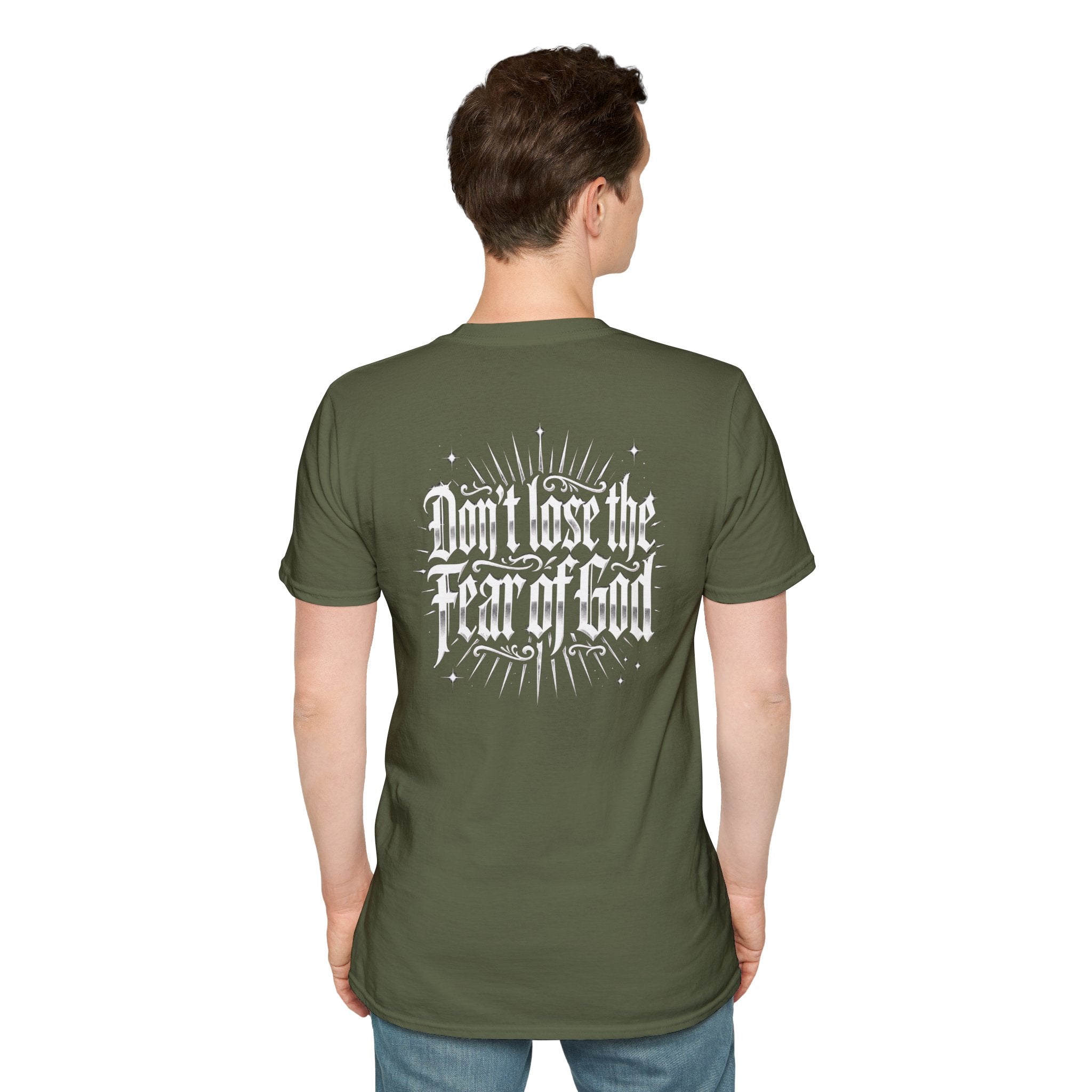Christian T-Shirt - "Don't Lose the Fear of God" Cross Graphic Tee
