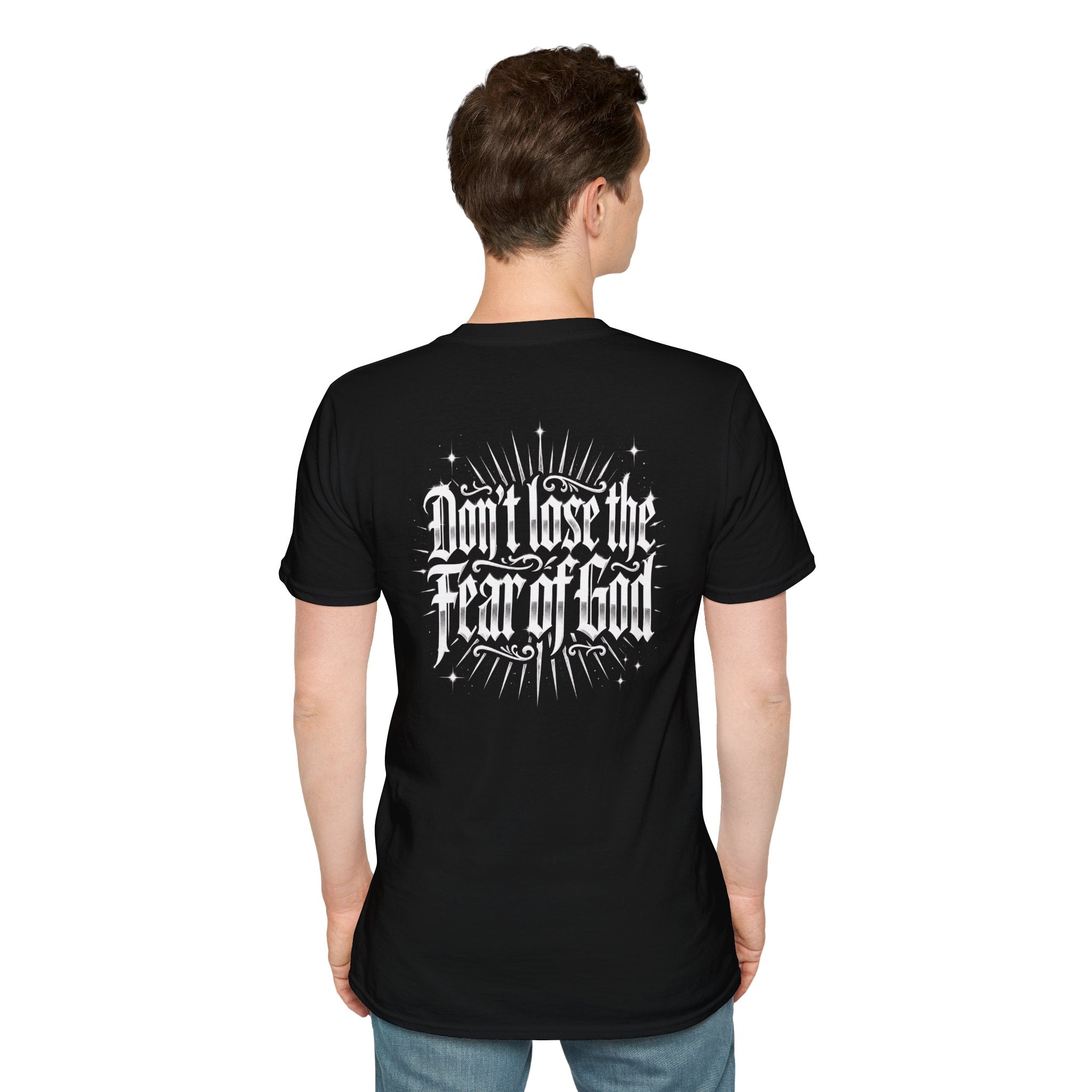 Christian T-Shirt - "Don't Lose the Fear of God" Cross Graphic Tee