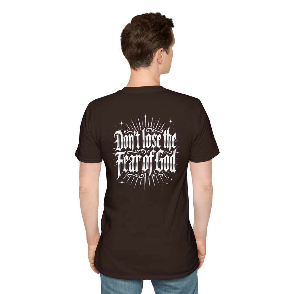 Christian T-Shirt - "Don't Lose the Fear of God" Cross Graphic Tee
