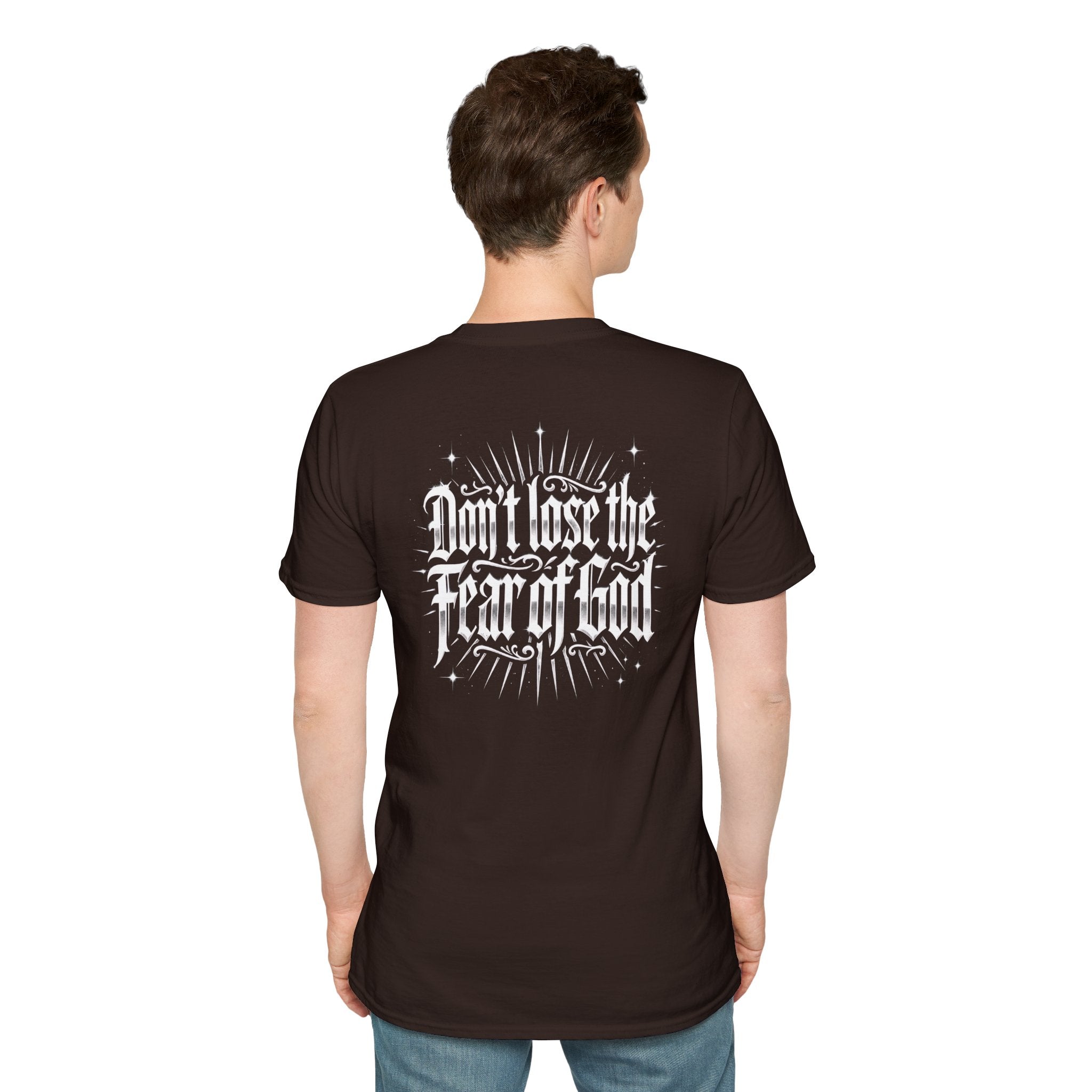 Christian T-Shirt - "Don't Lose the Fear of God" Cross Graphic Tee