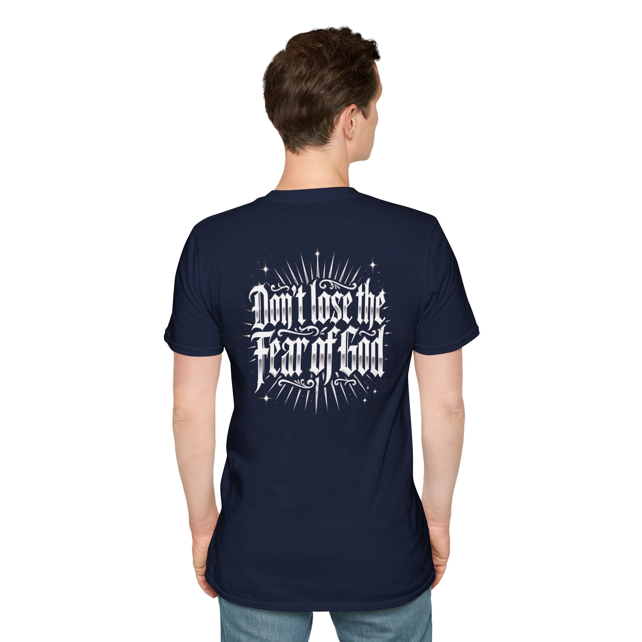 Christian T-Shirt - "Don't Lose the Fear of God" Cross Graphic Tee